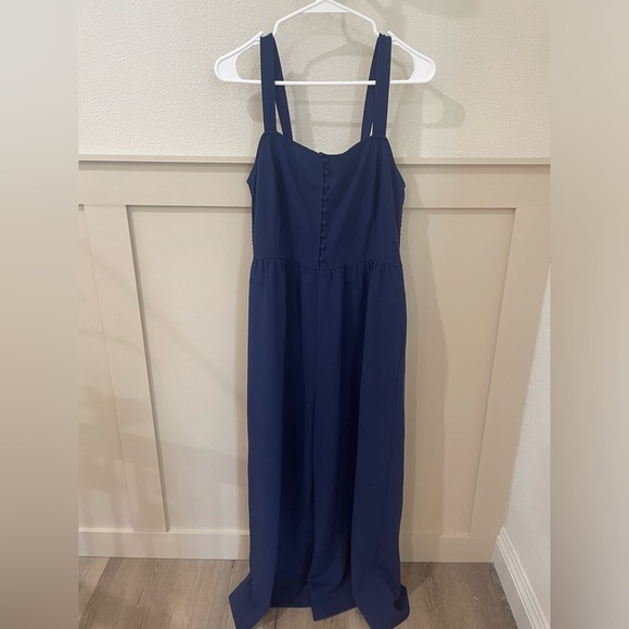 Madewell Navy Blue Wide Leg Button Down Jumpsuit Size 10 - Picture 5 of 10